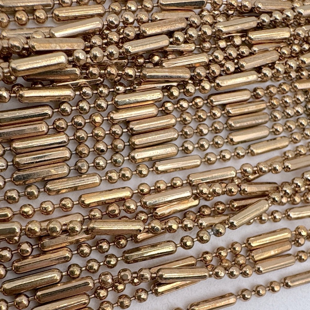 Long Gold Necklace Multi-Strand Beaded Layered NEW Boho Dressy SWEATER WEATHER